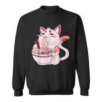 Funny Ramen Cat Kawaii Anime Japanese Food Cat Lovers Gifts V3 Men Women Sweatshirt Graphic Print Unisex - Thegiftio UK