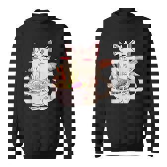 Funny Ramen Cat Kawaii Anime Japanese Food Cat Lovers Gifts V5 Men Women Sweatshirt Graphic Print Unisex - Thegiftio