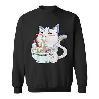Funny Ramen Cat Kawaii Anime Japanese Food Cat Lovers Gifts V6 Men Women Sweatshirt Graphic Print Unisex - Thegiftio UK