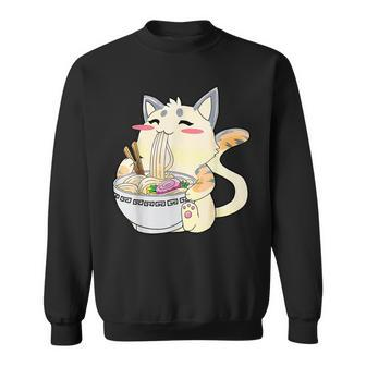 Funny Ramen Cat Kawaii Anime Japanese Food Cat Lovers Gifts V8 Men Women Sweatshirt Graphic Print Unisex - Thegiftio UK