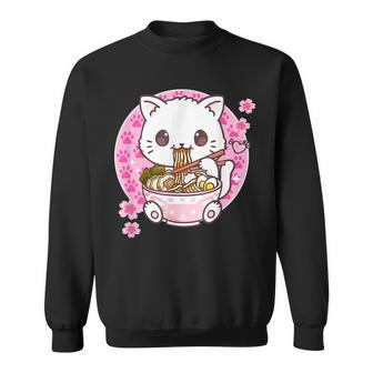 Funny Ramen Cat Kawaii Anime Ramen Cat Lovers Kawaii Neko V12 Men Women Sweatshirt Graphic Print Unisex - Thegiftio UK