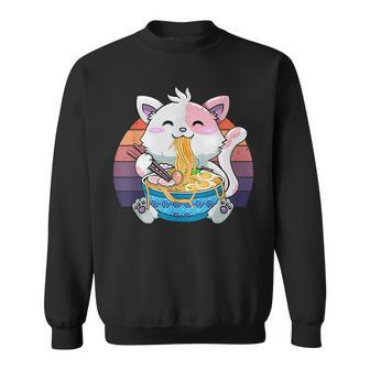 Funny Ramen Cat Kawaii Anime Ramen Cat Lovers Kawaii Neko V13 Men Women Sweatshirt Graphic Print Unisex - Thegiftio UK