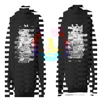 Funny Ramen Cat Kawaii Anime Ramen Cat Lovers Kawaii Neko V13 Men Women Sweatshirt Graphic Print Unisex - Thegiftio