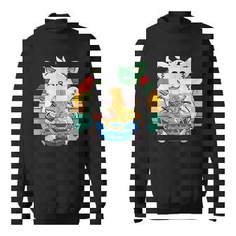 Funny Ramen Cat Kawaii Anime Ramen Cat Lovers Kawaii Neko V6 Men Women Sweatshirt Graphic Print Unisex - Thegiftio