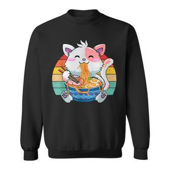 Funny Ramen Cat Kawaii Anime Ramen Cat Lovers Kawaii Neko V7 Men Women Sweatshirt Graphic Print Unisex - Thegiftio UK