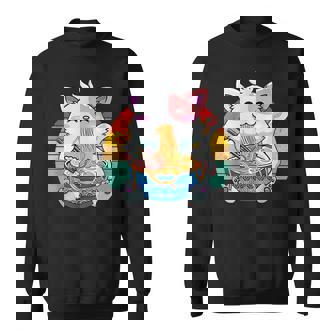 Funny Ramen Cat Kawaii Anime Ramen Cat Lovers Kawaii Neko V7 Men Women Sweatshirt Graphic Print Unisex - Thegiftio