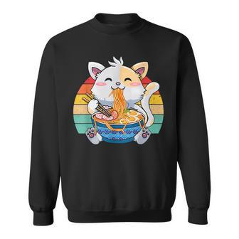 Funny Ramen Cat Kawaii Anime Ramen Cat Lovers Kawaii Neko V8 Men Women Sweatshirt Graphic Print Unisex - Thegiftio UK