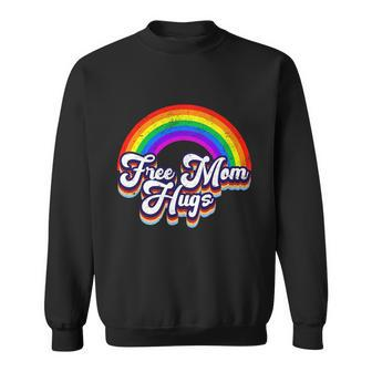 Funny Retro Vintage Free Mom Hugs Rainbow Lgbtq Pride Sweatshirt - Monsterry CA