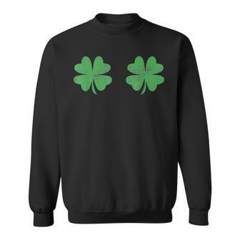 Funny Shamrock Boobs St Patricks Day Sweatshirt | Mazezy AU