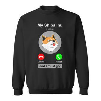 Funny Shiba Inu Shiba Calling Shiba Inu Dog Sweatshirt | Mazezy