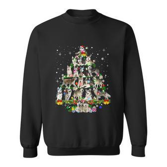 Funny Siberian Husky Christmas Tree Xmas Dog Dad Mom Tshirt Sweatshirt - Monsterry