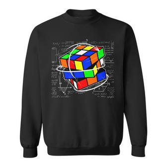 Funny Speed Cubing Puzzle Lovers Cube Youth Adult Math Cuber Sweatshirt - Seseable