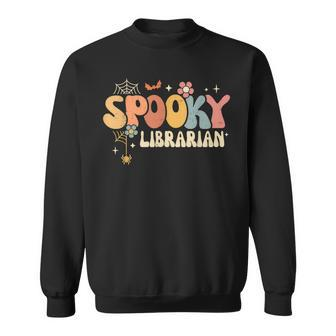 Funny Spooky Season Retro Spooky Librarian Halloween Costume Men Women Sweatshirt Graphic Print Unisex - Thegiftio UK