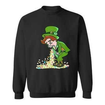Funny St Patricks Day Drunk Leprechaun Puking Drinking Party Men Women Sweatshirt Graphic Print Unisex - Thegiftio UK