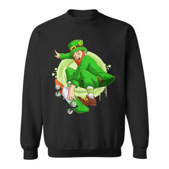 Funny St Patricks Day Leprechaun Character Skateboard Sweatshirt - Seseable