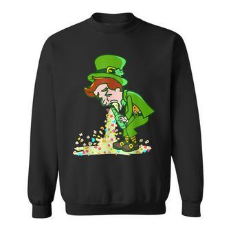 Funny St Patricks Day Leprechaun Shamrock Pattys Day Party Sweatshirt - Seseable