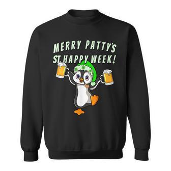 Funny St Patricks Day Party Penguin Drinking Sweatshirt - Thegiftio UK