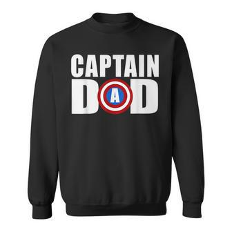 Funny Super Captain Dad Superhero Fathers Day Sweatshirt - Thegiftio UK