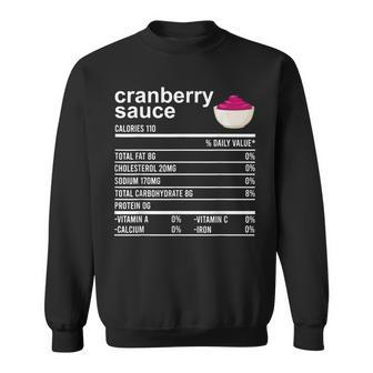 Funny Thanksgiving Sauce Food Cranberry Nutrition Fact V3 Men Women Sweatshirt Graphic Print Unisex - Thegiftio UK