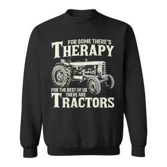 Funny Tractor Farmer Therapy Vintage Farm Tractor Farming Men Women Sweatshirt Graphic Print Unisex - Seseable