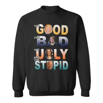Funny Trump 2024 The Good The Bad The Stupid Anti Biden Gift Sweatshirt | Mazezy UK