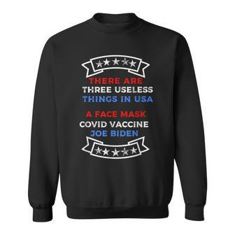 Funny Useless Things Vaccine Biden Stars Grunge Distressed Sweatshirt - Seseable
