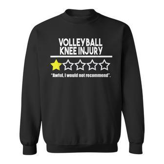 Funny Volleyball Knee Injury Parody Star Rating Sweatshirt - Seseable