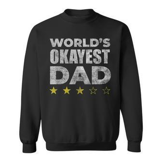 Funny Worlds Okayest Dad - Vintage Style Sweatshirt - Seseable