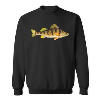Funny Yellow Perch Fishing Freshwater Fish Angler Sweatshirt | Mazezy