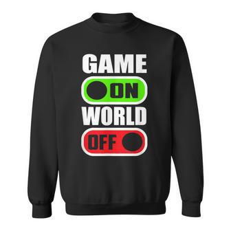 Game On World Off Gamer Gaming Konsole Gamepad Zocken Sweatshirt - Seseable