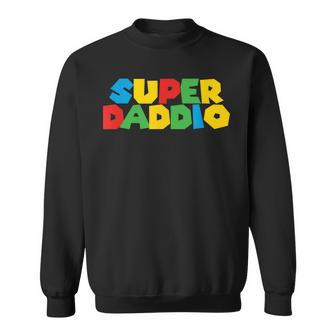 Gamer Daddio Funny Super Dad Funny Fathers From Wife & Kids Sweatshirt - Thegiftio UK