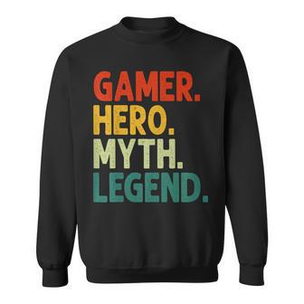 Gamer Hero Myth Legend Vintage Gaming Sweatshirt - Seseable