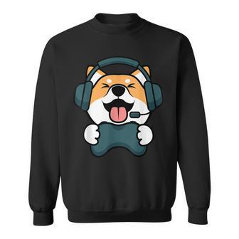 Gamer Hund Shiba Inu Gaming Zocken Nerd Lustig Kawaii Zocker Sweatshirt - Seseable