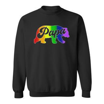 Gay Dad Papa Bear Pride Rainbow Colors Fathers Day Men Women Sweatshirt Graphic Print Unisex - Thegiftio UK
