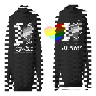 Gay Dads -I Love My 2 Dads With Rainbow Heart Sweatshirt - Thegiftio UK