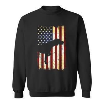 German Shorthaired Pointer Silhouette American Flag Sweatshirt | Mazezy DE