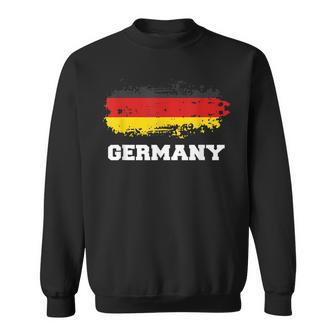 Germany Paint Splatter Flag Soccer Ball Germany Flag Pride Men Women Sweatshirt Graphic Print Unisex - Seseable