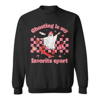 Ghosting Is My Favorite Sport Funny Anti Valentines Day Sweatshirt - Seseable