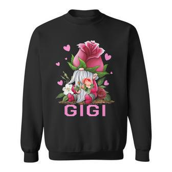 Gigi Rose Gnome Valentine Funny Valentine Women Grandma Sweatshirt - Seseable