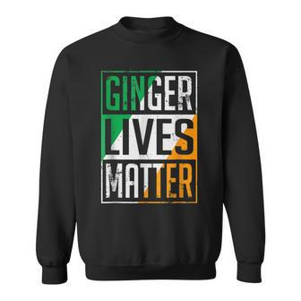 Ginger Lives Matter Irish Flag St Patricks Day Redhead Men Sweatshirt - Seseable