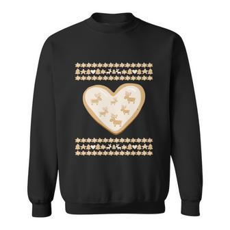 Gingerbread Heart And Deer Cookie Funny Ugly Christmas Sweater Funny Gift Sweatshirt - Monsterry CA