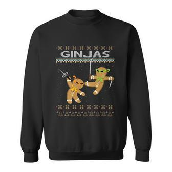 Ginjas Gingerbread Ninjas Funny Ugly Christmas Funny Gift Sweatshirt - Monsterry