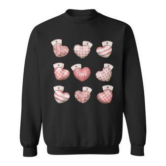 Girls Women Nurses Valentines Day Hearts Leopard Cute Sweatshirt | Seseable UK