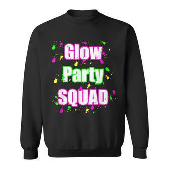 Glow Party Squad Paint Splatter Effect Neon Glow Party Sweatshirt | Mazezy