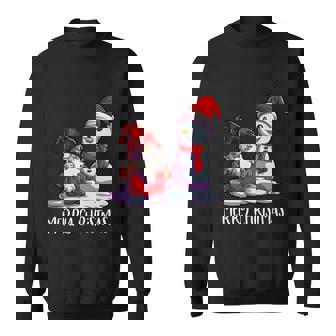 Gnome Merry Christmas Red Buffalo Plaid Pattern Xmas Snowman Sweatshirt - Monsterry