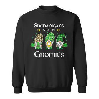 Gnome St Patricks Day Shenanigans With My Gnomies Shamrock Sweatshirt - Seseable