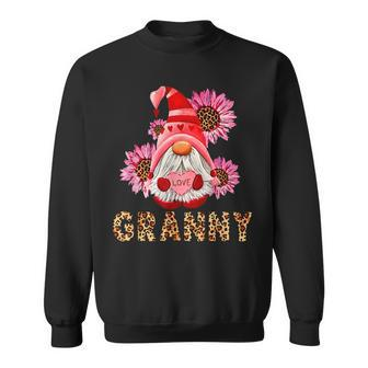 Gnome Sunflower Valentine Granny Women Valentines Day Sweatshirt - Seseable