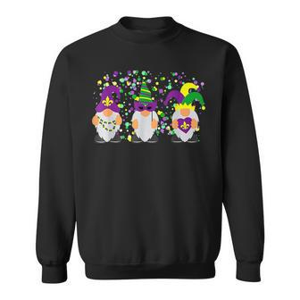 Gnomes Funny Jester Hat Lovers Mardi Gras Day Sweatshirt - Seseable