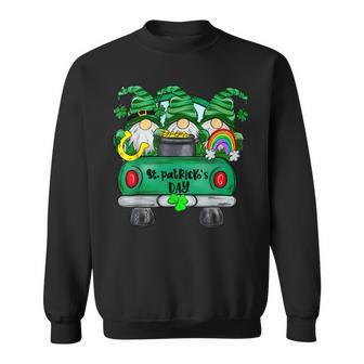 Gnomes Riding Green Truck Happy St Patricks Day Sweatshirt - Thegiftio UK