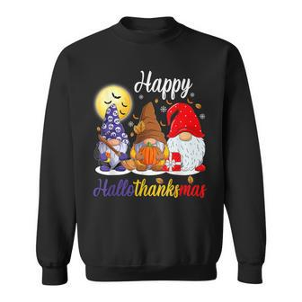 Gnomes Thanksgiving Halloween Christmas Happy Hallothanksmas Men Women Sweatshirt Graphic Print Unisex - Thegiftio UK